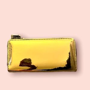 Metallic gold wallet